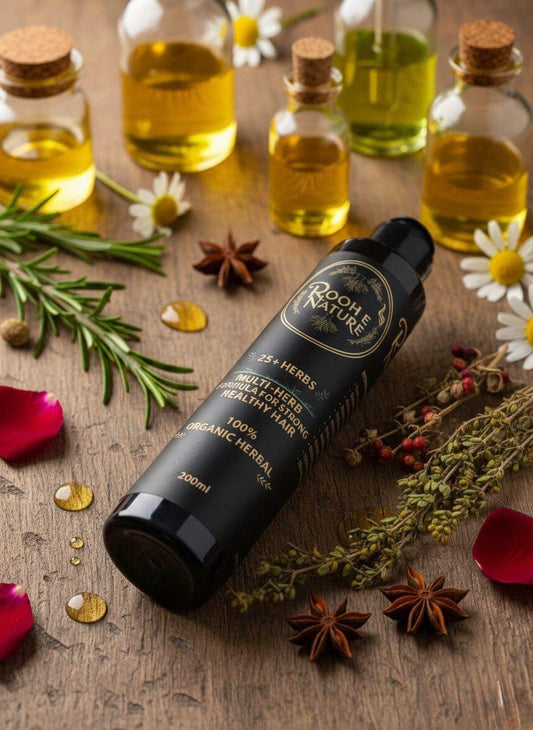 Rooh e Nature Multi-Herb Hair Oil – 25+ Herbal Ingredients | Pack of 2 | 200ml Each